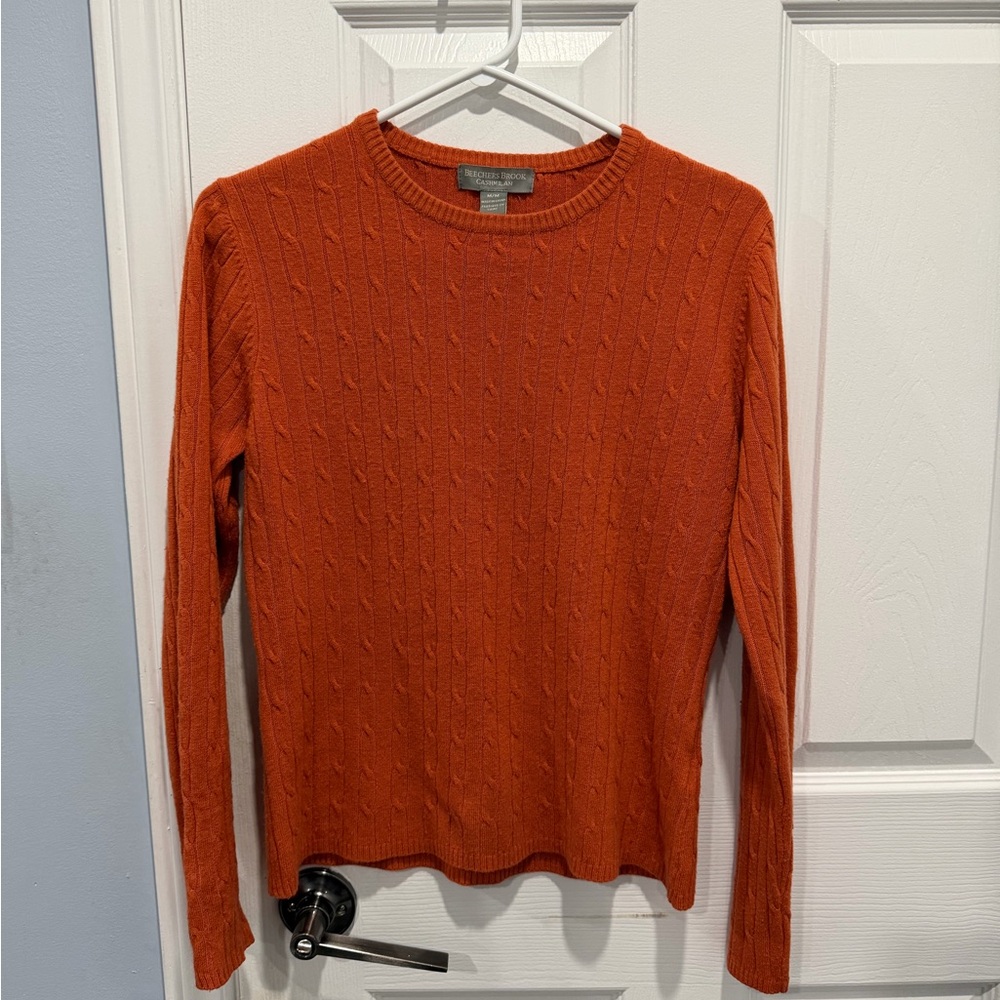 The Ultimate Autumn Staple: Burnt Orange Cable Knit Sweater